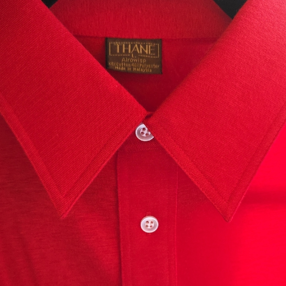 Thane Vintage Vibrant Red Men's Lightweight Polo Shirt Large Unisex Style